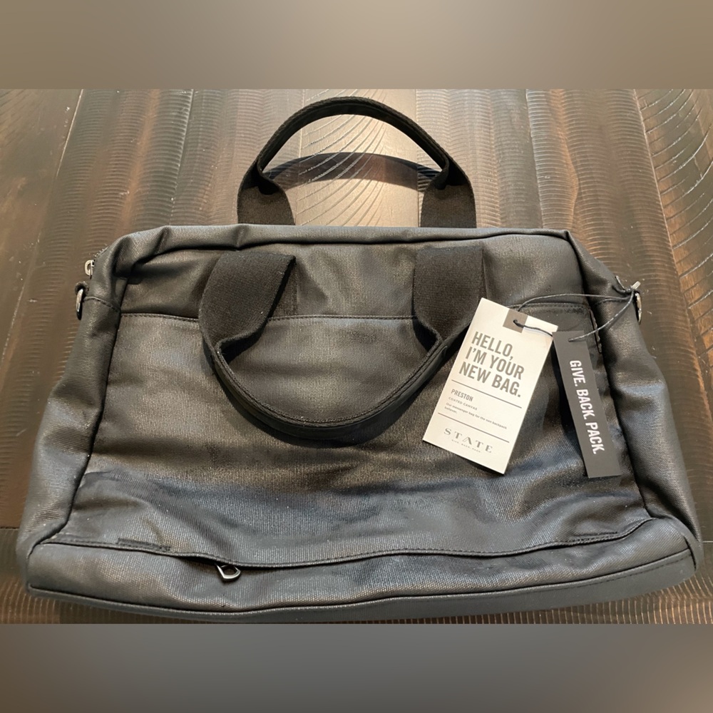 State Preston Coated Canvas Briefcase